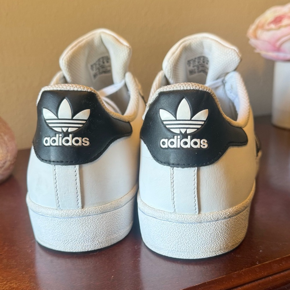 Adidas Superstar White with Black Stripes Men's Sneakers - Picture 9 of 12